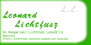 leonard lichtfusz business card